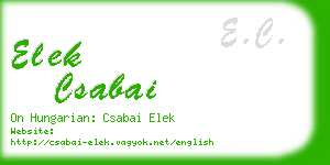 elek csabai business card